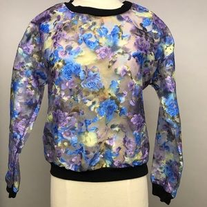 Tildon sheer floral “sweatshirt”